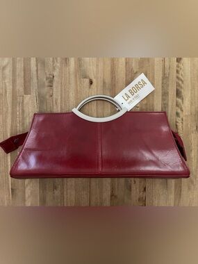 Borse in Pelle Red Leather Top-Handle Bag